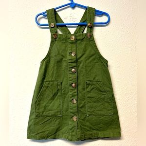 Girls Olive green dress bibs